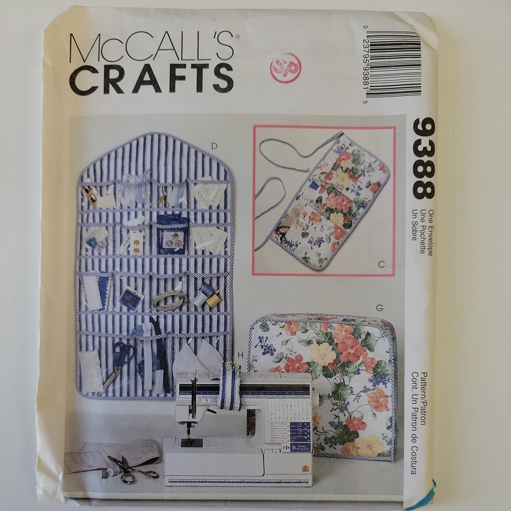 McCalls 9388 Sewing Room Organizer Apron Serger Cover Craft Pattern 1998 UNCUT